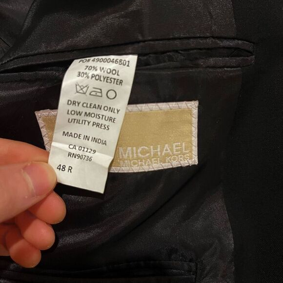 Michael Kors Black Suit Metal Buttons Jacket Blazer Men’s 48R - Picture 3 of 6